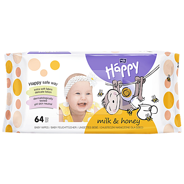 Buy Bella Baby Happy Wet Wipes Milk Honey 64 Pcs Online At Best