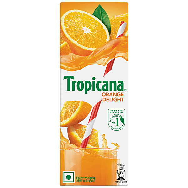 Tropicana Orange Delight Fruit Juice No Added Preservatives, 180 ml