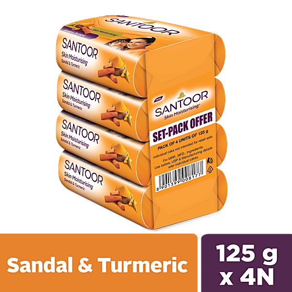 Buy Santoor Bathing Soap Sandal Turmeric 125 Gm Online At Best