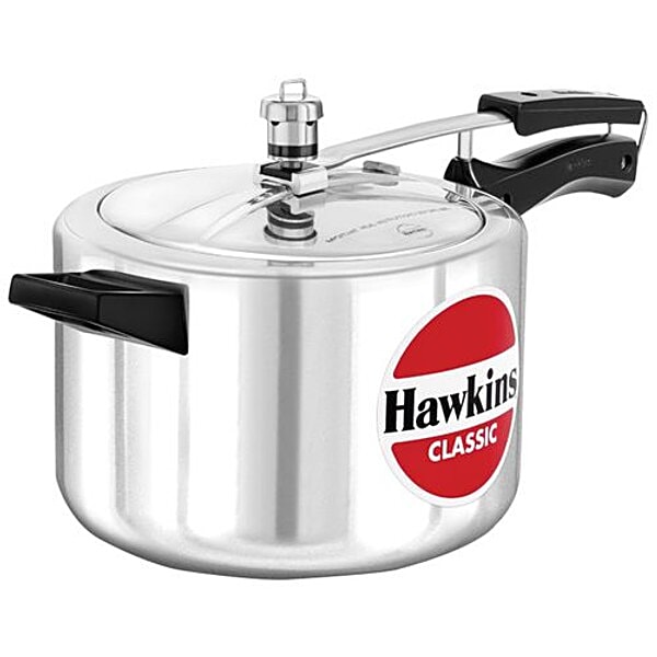 Hawkins Classic Aluminium Inner Lid Pressure Cooker Bakelite Handle,  Silver, CL50, L