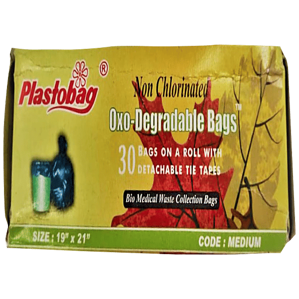 Buy Plastobag Oxo Bio Degradable Bags Medium 19 Inch X 21 Inch