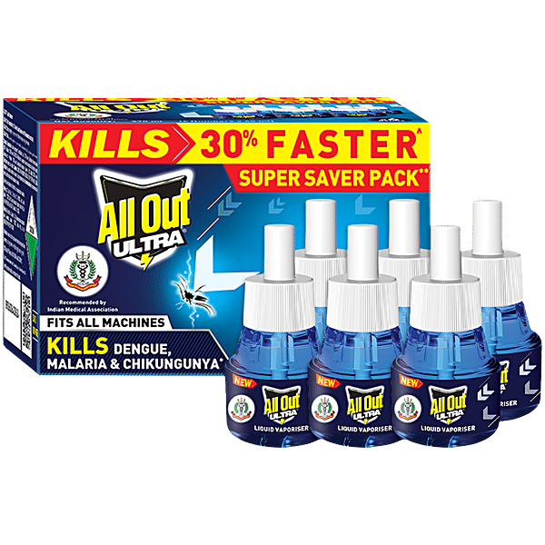All Out Ultra Liquid Vaporiser Pack of 6 · 45 ml (270 ml total)