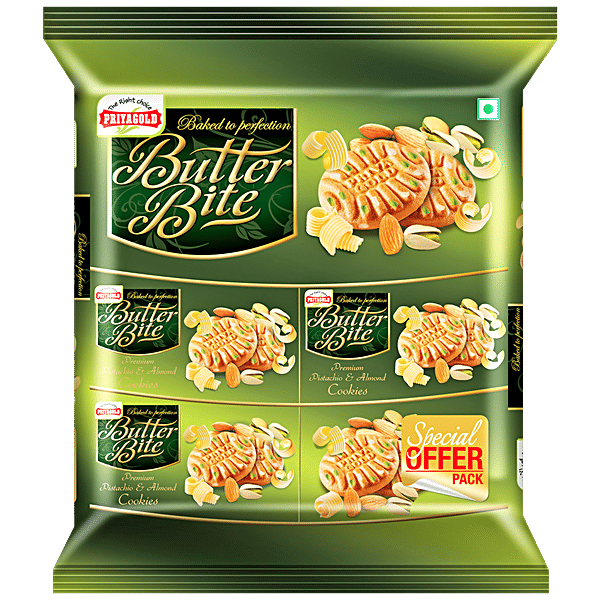 Buy Priyagold Cookies Butter Bite Pista Almond 750 Gm Online at
