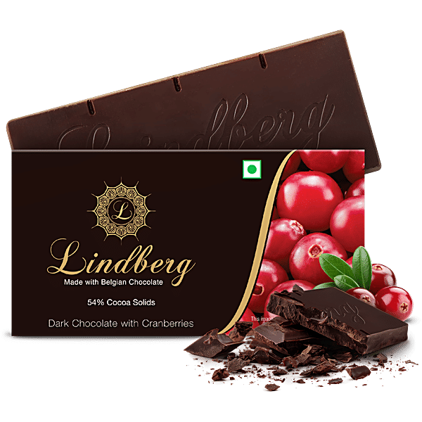 Buy Lindberg Dark Chocolate With Cranberries Bar Pure Belgium 50