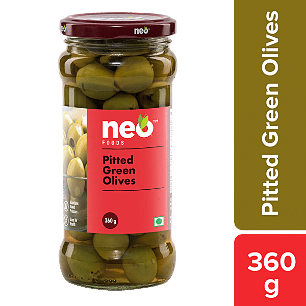 Buy Neo Foods Olives Green Pitted 360 Gm Online At Best Price of
