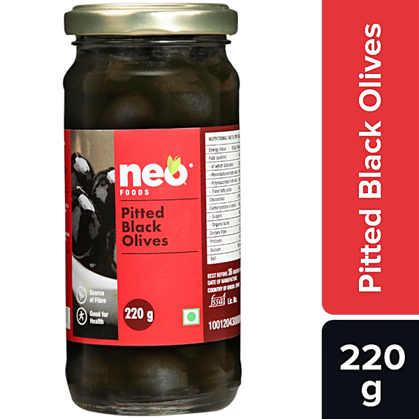 Buy Neo Foods Olives Black Pitted 220 Gm Online At Best Price of