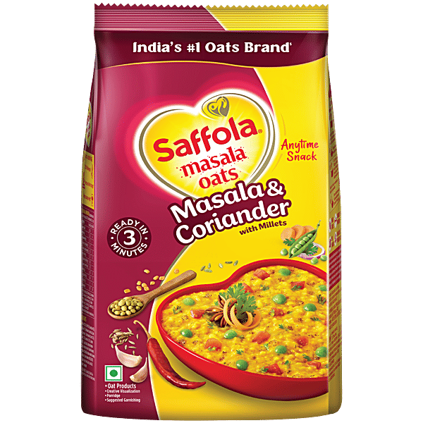 Saffola Masala Oats - Masala & Coriander With Millets, 550 g