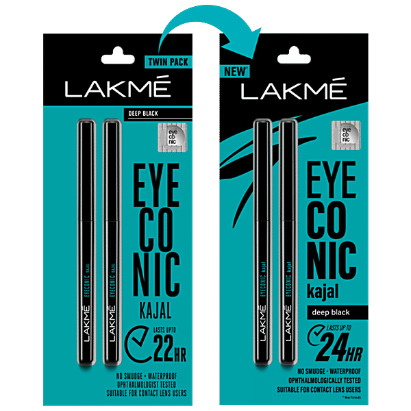 Lakme Eyeconic Kajal - Twin Pack, 0.35 g