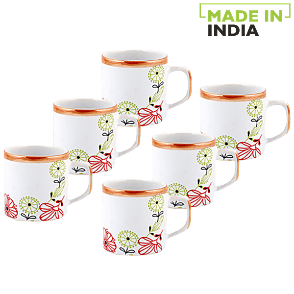 Parka Chai/Tea/Coffee Mugs L-Series, Green Red, 160 ml