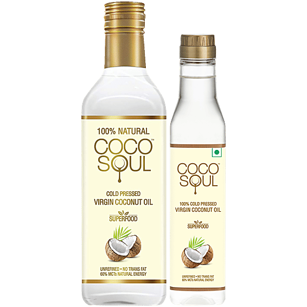 Buy Coco Soul Cold Pressed & Unrefined Virgin Coconut Oil Combo