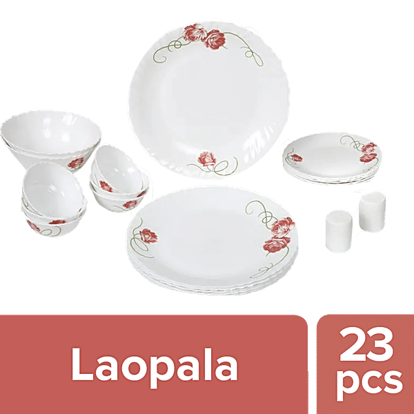 Buy LaOpala Dinner Set Opalware, Dainty Swirls, White Online at - Main Image