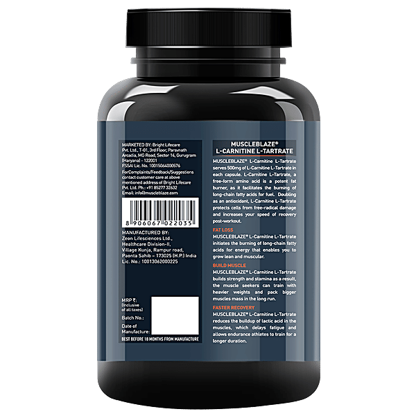 Buy MuscleBlaze L-Carnitine L-Tartrate - Unflavoured Online at Best Price  of Rs null
