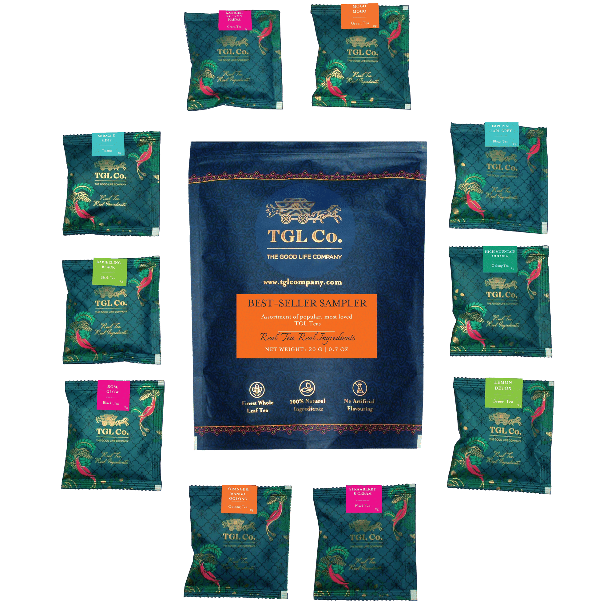 Japanese Tea Cake Sampler - 2 Bags With Assorted 5 Types Of Traditional Japanese Sweets