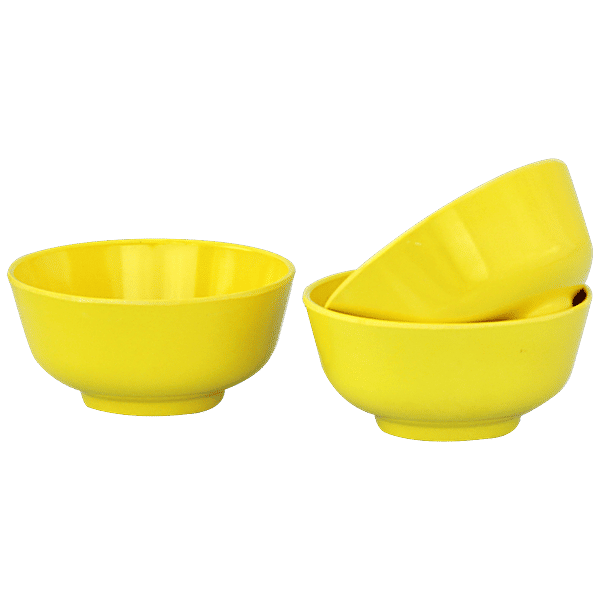Iveo 100% Melamine Veg Bowl Set Yellow, pcs