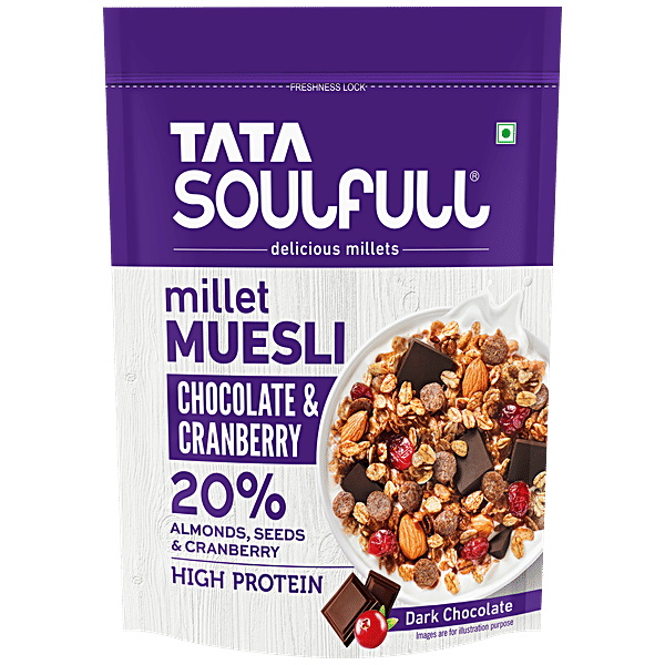 Buy Tata Soulfull Chocolate & Cranberry Millet Muesli With 20
