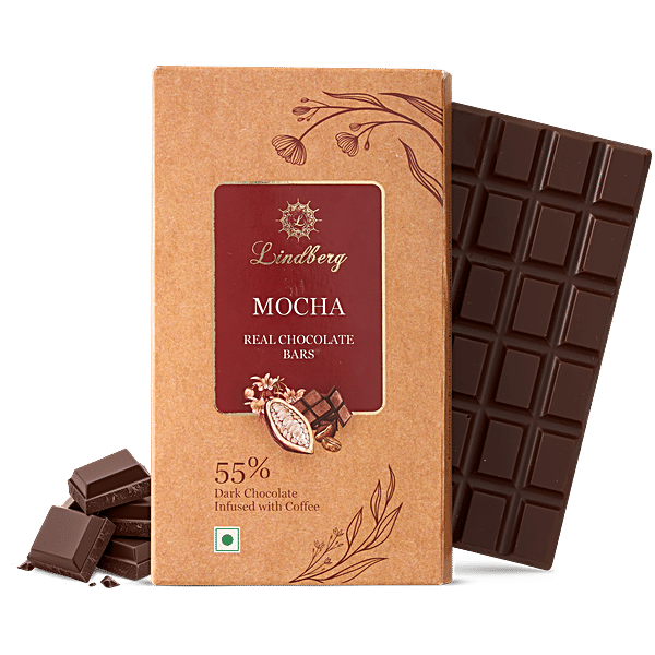Buy Lindberg Mocha Dark Chocolate Bar - 55% Cocoa Online at Best