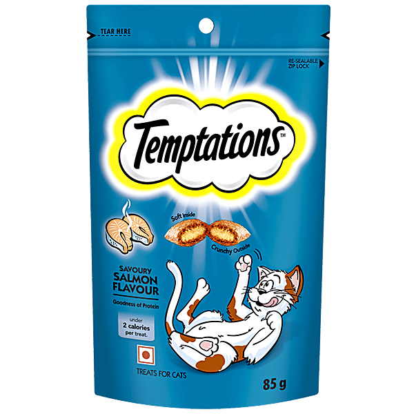 Buy Temptations Savoury Salmon Flavour Cat Treats Online at Best