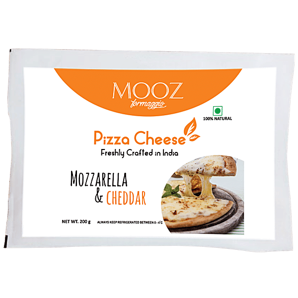 cheese Buy Mooz Shredded Pizza Cheese - Mozzarella & Cheddar Online at