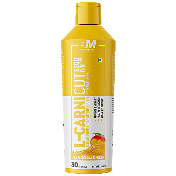 l carnitine big muscle Buy Bigmuscles Nutrition L-Carnicut Liquid L-Carnitine With Vitamin B - Mango Madness, Sugar Free Online at Best Price of Rs null