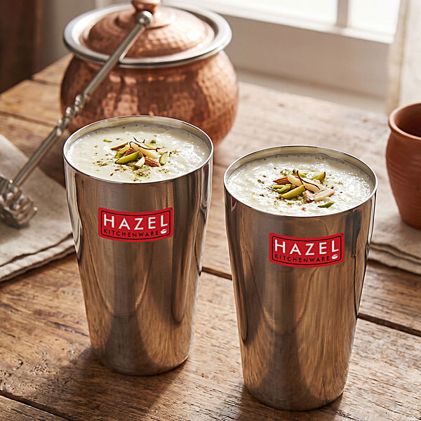 Buy Hazel Stainless Steel Jumbo Water/Lassi Glass - Plain Buy Hazel Stainless Steel Jumbo Water/Lassi Glass - Plain