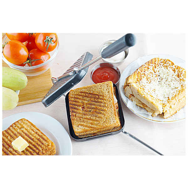 Buy Omega Non-Stick Grill Sandwich Toaster for Gas Stove| Black