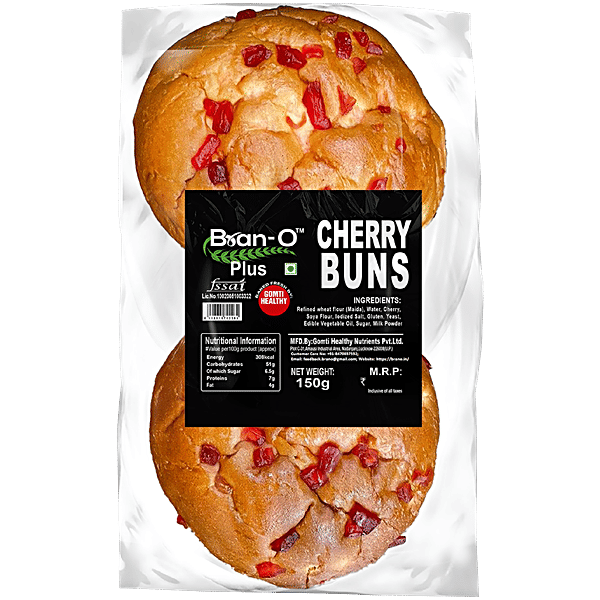 Buy Bran-O Cherry Buns - 2 pcs, Baked Fresh, Snack Option Online