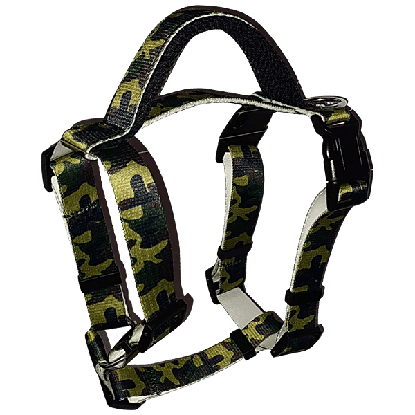 Vama Leathers Sure-Fit Nylon Harness Way Adjustable, For Large XL  Dogs, Army Print, pc