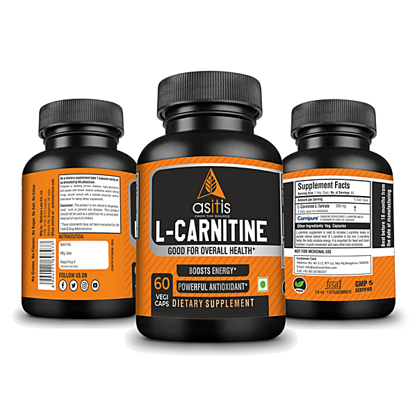 asitis l carnitine Buy As-It-Is Nutrition L-Carnitine 500 mg Capsules - Good For Overall Health, Boosts Energy Online at Best Price of Rs null