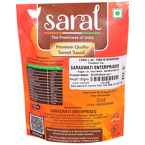 Buy Saral Premium Quality Sweet Saunf Special Mouth Freshener