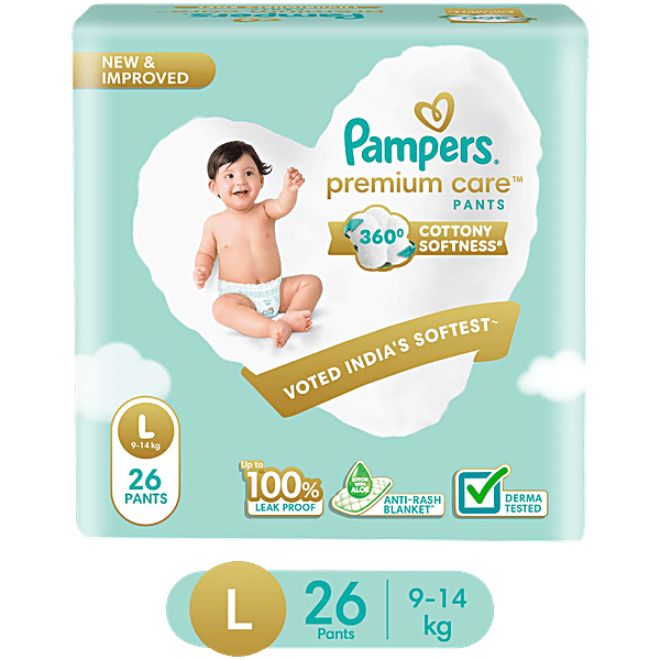 Buy Pampers Premium Care Diaper Pants Large Size, 9-14 kg Online