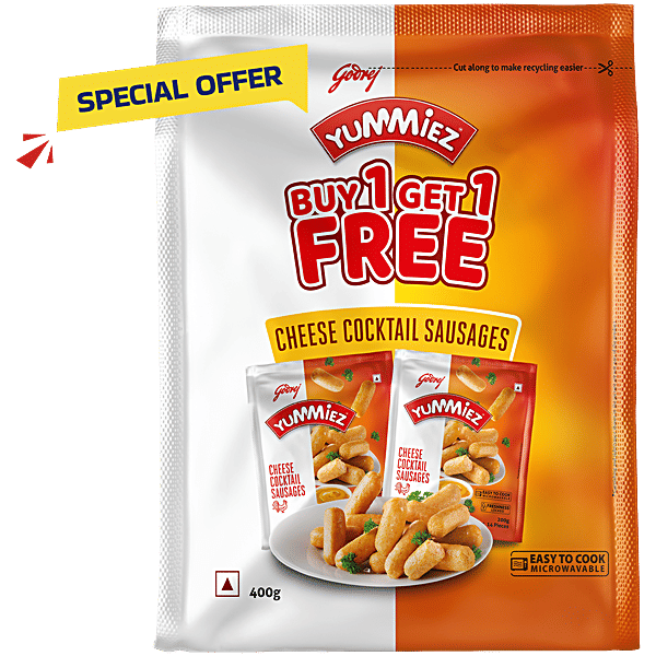 Buy Godrej Yummiez Chicken Cheese Cocktail Sausages Online at Best