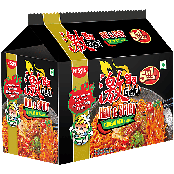 Buy Nissin Geki - Hot & Spicy Korean Veg Flavoured Ramen Instant