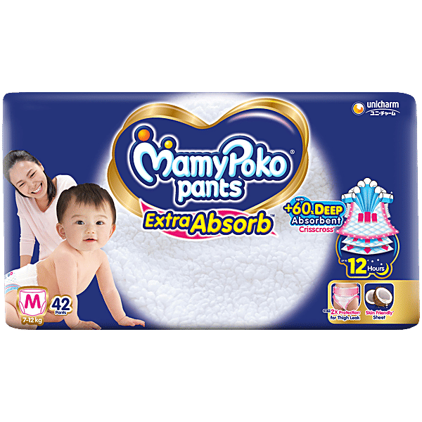 Buy Mamy Poko Pants Extra Absorb Diaper Pants M, To 12 kg