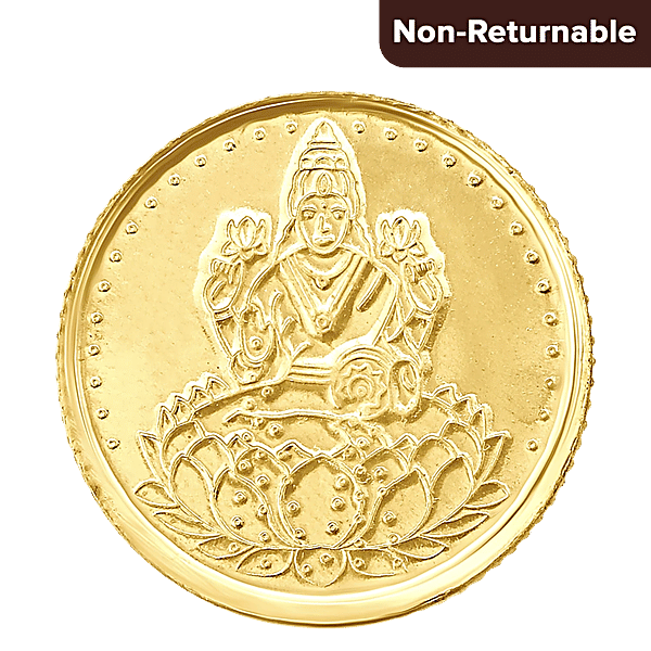 Tanishq 22 Karat Gold Coin With Goddess Lakshmi Motif, g