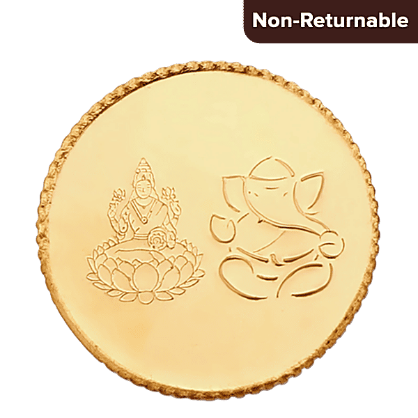 Buy Tanishq 24 Karat Gold Coin With Lakshmi-Ganesha Motif 999