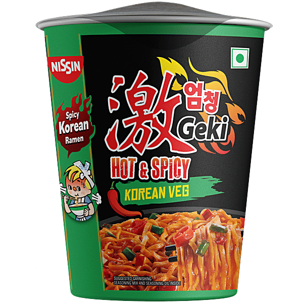 Buy Nissin Geki - Hot & Spicy Korean Veg Flavoured Ramen Cup