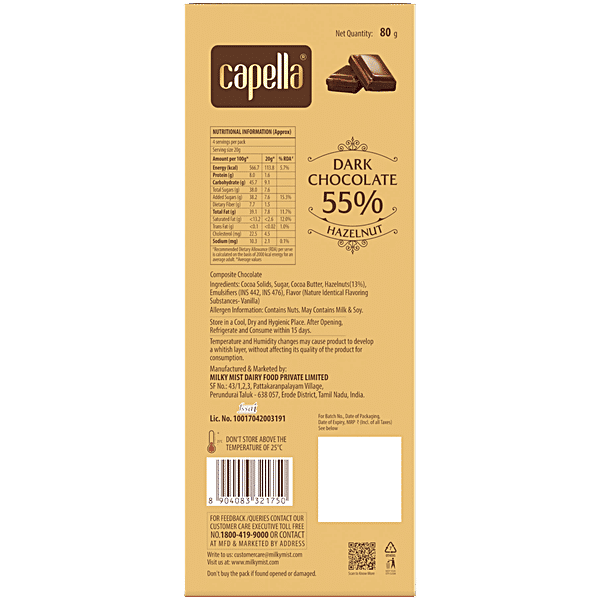 Buy Milky Mist Capella 55% Dark Chocolate - Hazelnut Online at