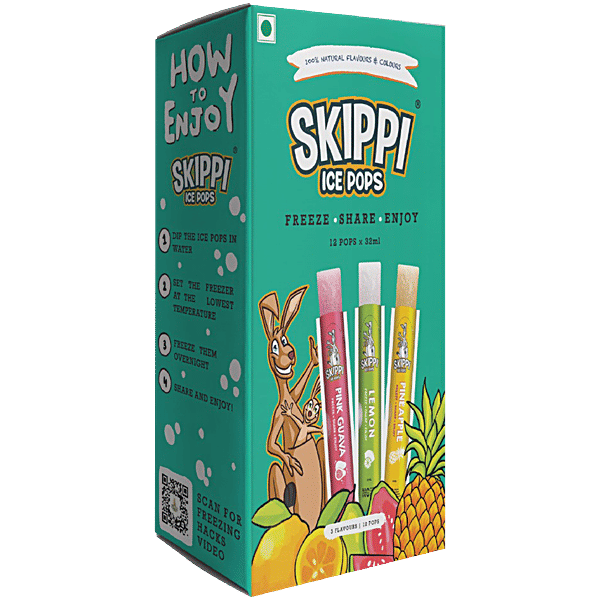 Buy Skippi Ice Pops Natural Icepops - Pink Guava, Lemon, Pineapple