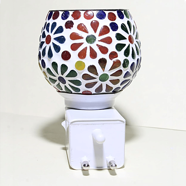 vrinda Electric Bakhur Oodh Dani Kapoor Dani Stand Kapur Incense Burner/Beautiful Smart Ceramic Kapoor Dani/Aroma Oil Burner Cum Night Lamp with...
