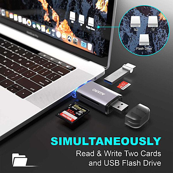 Buy Agaro USB A/Micro USB Type C Multiple Card Reader USB