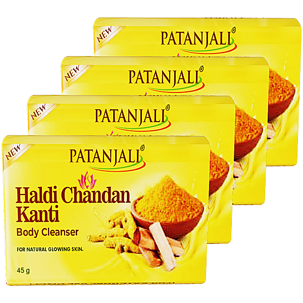 Patanjali Haldi Chandan Kanti Body Cleanser Turmeric Sandalwood Soap Pack,  180 g