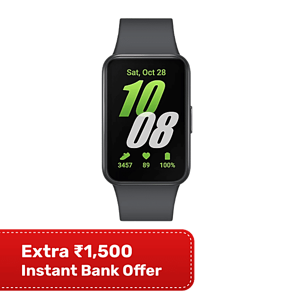 Samsung Galaxy Fit3 Smartwatch with 100 Plus Watch Faces AMOLED  Display, IP68 Water Resistant, Gray Strap), Unit