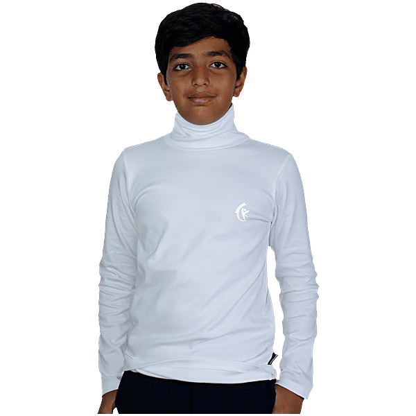 Buy Kiddopanti Kids White Solid Full Sleeves T-Shirt Online at