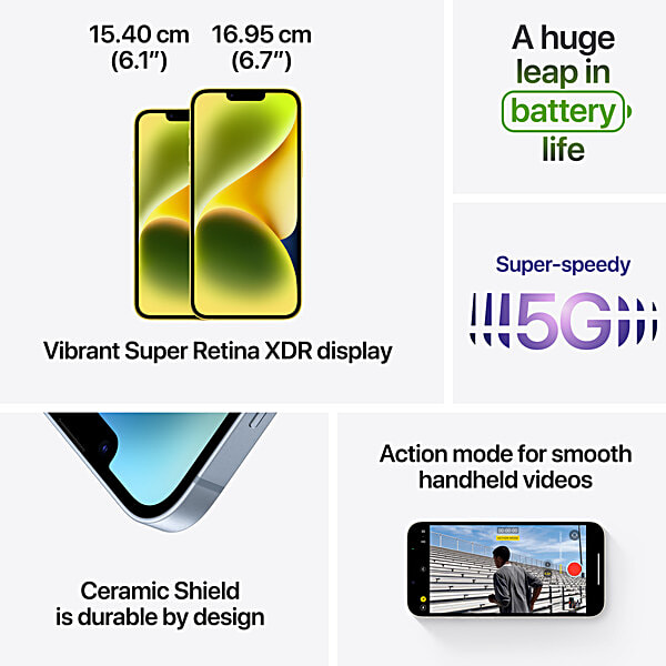Buy Apple iPhone 14 (128GB, Blue) Online at Best Price of Rs 53890