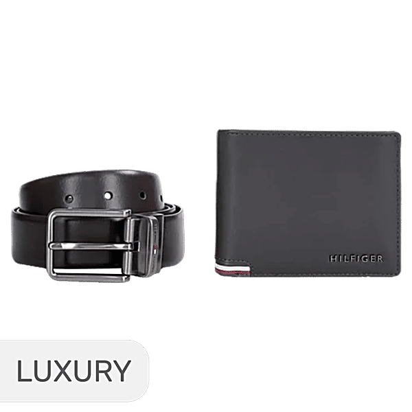 Buy Tommy Hilfiger Black Brown Carlotta Leather Belt Wallet