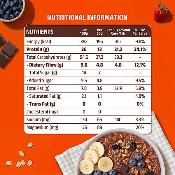 Pintola 26g High Protein Chocolate Oats, 100g - Image 4
