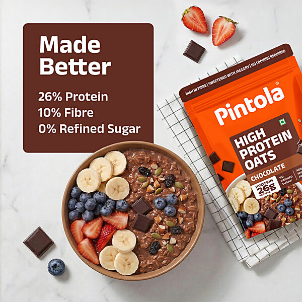 Pintola 26g High Protein Chocolate Oats, 100g - Image 6