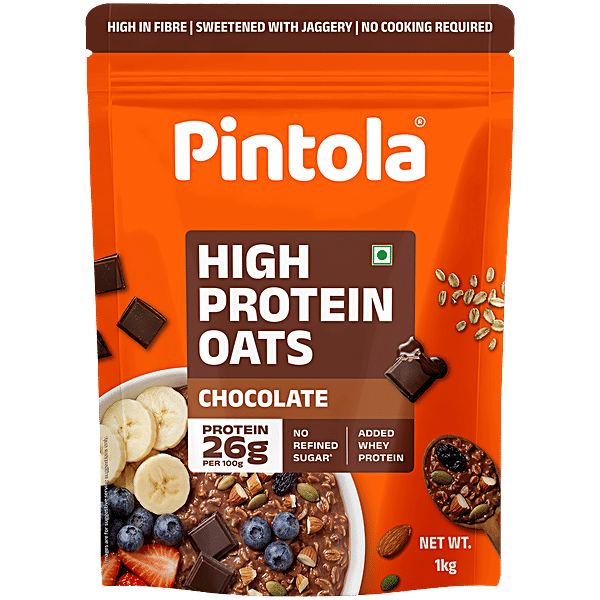 Pintola 26g High Protein Chocolate Oats, 100g - Image 1