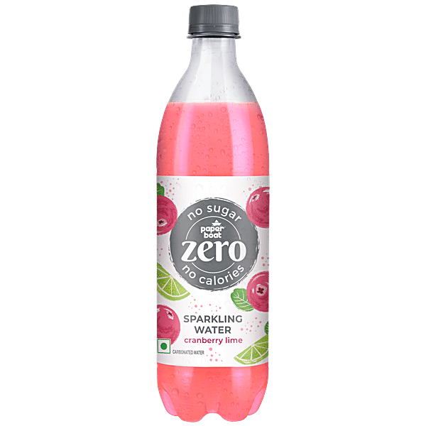 Paper Boat Zero Cranberry Lime Sparkling Water, 600 ml