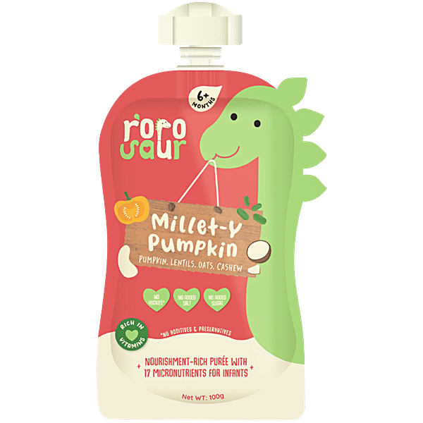 Rorosaur Millet-Y-Pumpkin Puree For Infants 6+ Months, 100 g